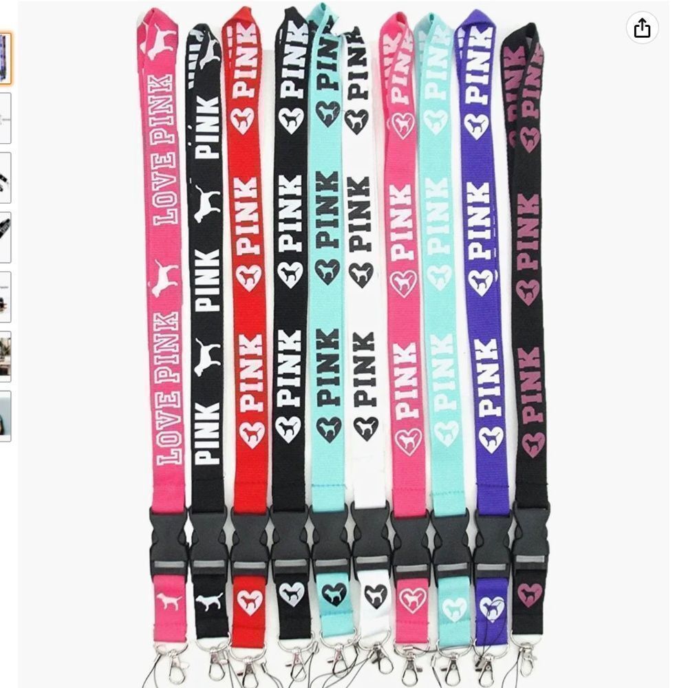 NEW 1 PINK Victorias Secret Nylon Lanyard Quick Release Clip Soft